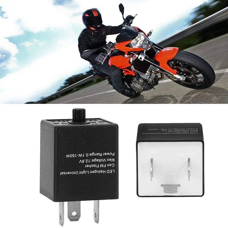 LED Flasher Relay, 12V 3-PIN Adjustable LED Flasher Relay Turn Signal Light Blinker for Automotive Motorcycle
LED Flasher Relay, 12V 3-PIN Adjustable LED Flasher Relay Turn Signal Light Blinker for Automotive Motorcycle