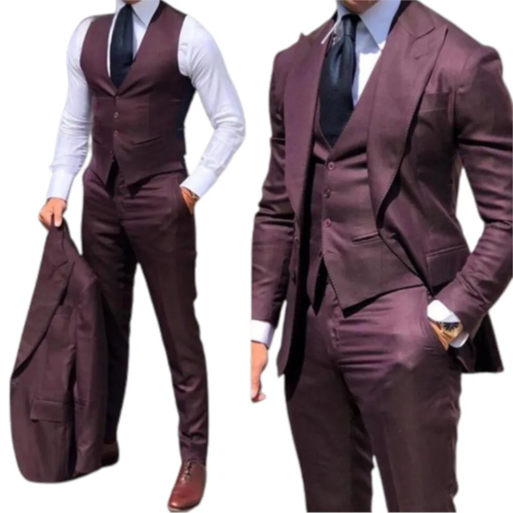 Wedding Tuxedos Slim Fit Suits Set For Men Classy Groomsmen Blazer Formal Business 3 Piece Jacket+Vest+Pants Vestido De Noiva
Wedding Tuxedos Slim Fit Suits Set For Men Classy Groomsmen Blazer Formal Business 3 Piece Jacket+Vest+Pants Vestido De Noiva