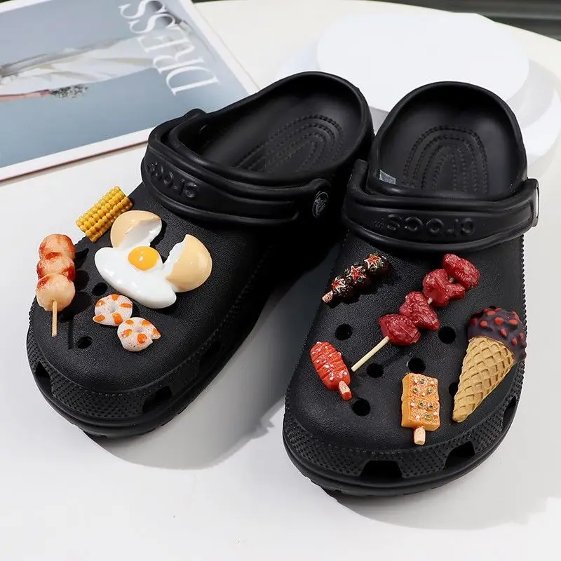 Ins Popular Croc Charms Designer Fried Egg Barbecue Ice Cream Clogs Jeans Lovely Adornment for Clogs Sandals DIY Accessories
Ins Popular Croc Charms Designer Fried Egg Barbecue Ice Cream Clogs Jeans Lovely Adornment for Clogs Sandals DIY Accessories