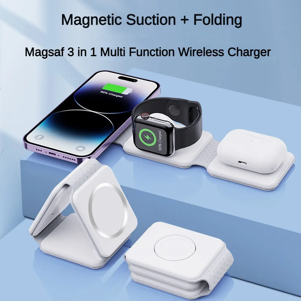 15W 3 in 1 Wireless Charger Pad Stand Magnetic Fast Wireless Charging Dock Station for iPhone 14 13 12 11 X Apple Watch Airpods
15W 3 in 1 Wireless Charger Pad Stand Magnetic Fast Wireless Charging Dock Station for iPhone 14 13 12 11 X Apple Watch Airpods