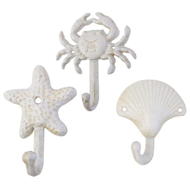 Set Of 3 Starfish Seashell Crab Cast Iron Decorative Wall Hooks Coats Aprons Towels Hooks Beach Ocean Theme Metal Hooks 
Set Of 3 Starfish Seashell Crab Cast Iron Decorative Wall Hooks Coats Aprons Towels Hooks Beach Ocean Theme Metal Hooks