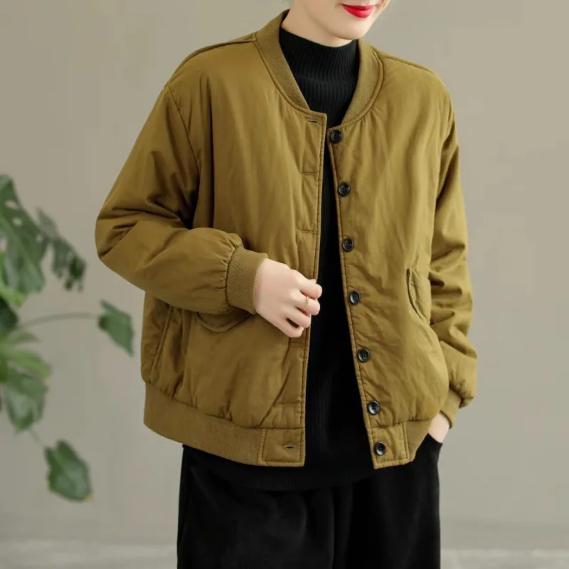 Solid Color Loose Casual Warm Cotton Jacket for Women Autumn Winter 2022 New Fashion Korean Long Sleeve Single Breasted Coat
Solid Color Loose Casual Warm Cotton Jacket for Women Autumn Winter 2022 New Fashion Korean Long Sleeve Single Breasted Coat