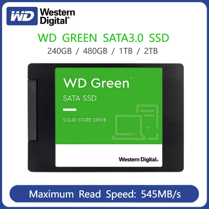 

Внутренний SSD-накопитель Western Digital, внутренний жесткий диск, 1 ТБ, 480 ГБ, 240 ГБ, WD Green, 2,5 дюйма, SATA 3,0, твердотельный накопитель, материнская плата для ноутбука, ЦП