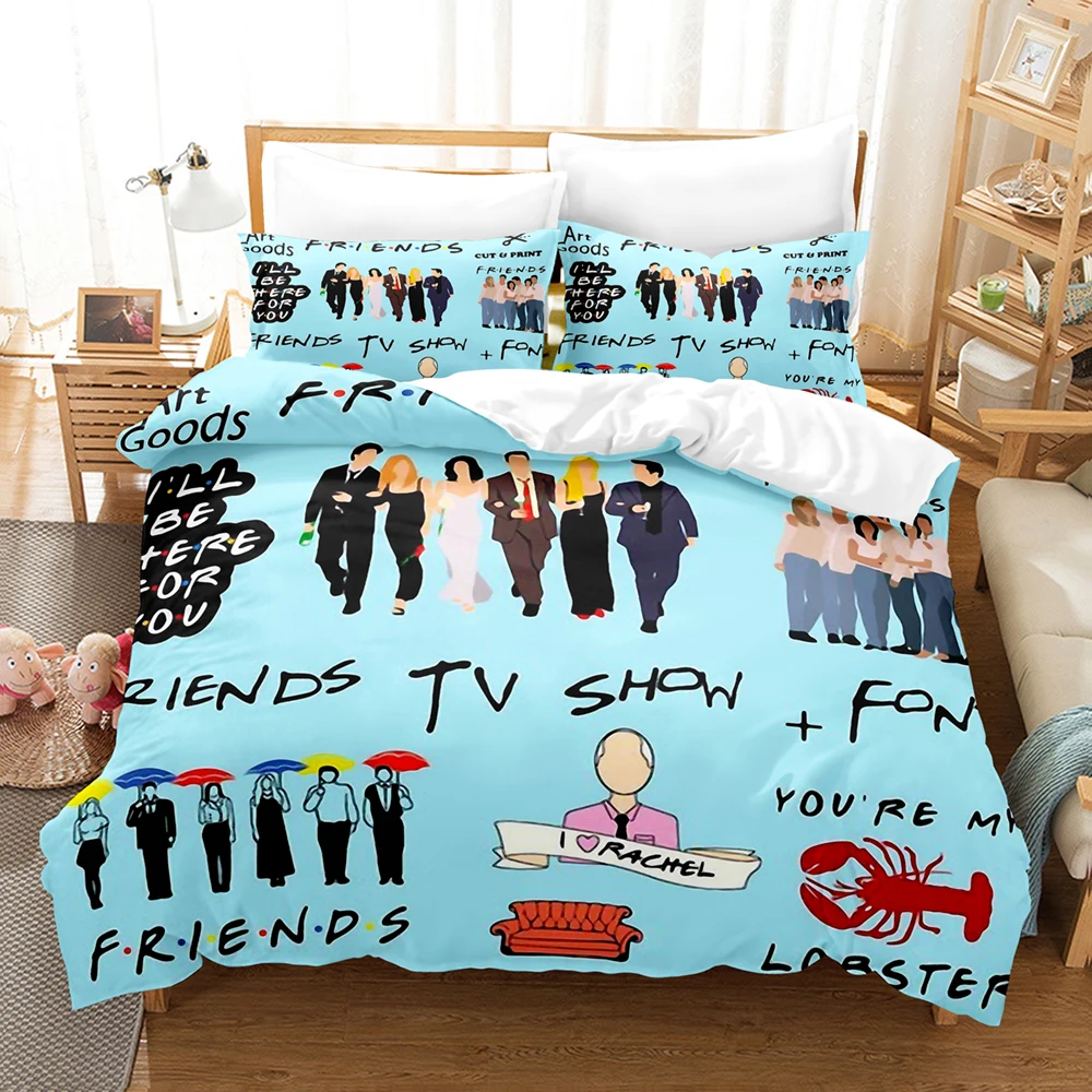 High Quality Adults Microfiber Quilt Cover Friends Series Creative Bedding Set 2/3pcs Queen King Size Four Seasons Bedclothes
High Quality Adults Microfiber Quilt Cover Friends Series Creative Bedding Set 2/3pcs Queen King Size Four Seasons Bedclothes
