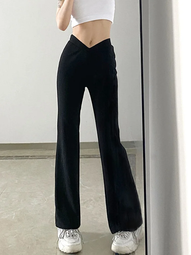 QWEEK Black Flare Pants Y2K Streetwear V Waist Low Rise Sexy Strechy Trousers Harajuku Skinny Vintage E Girl Summer 2022 Trend
QWEEK Black Flare Pants Y2K Streetwear V Waist Low Rise Sexy Strechy Trousers Harajuku Skinny Vintage E Girl Summer 2022 Trend