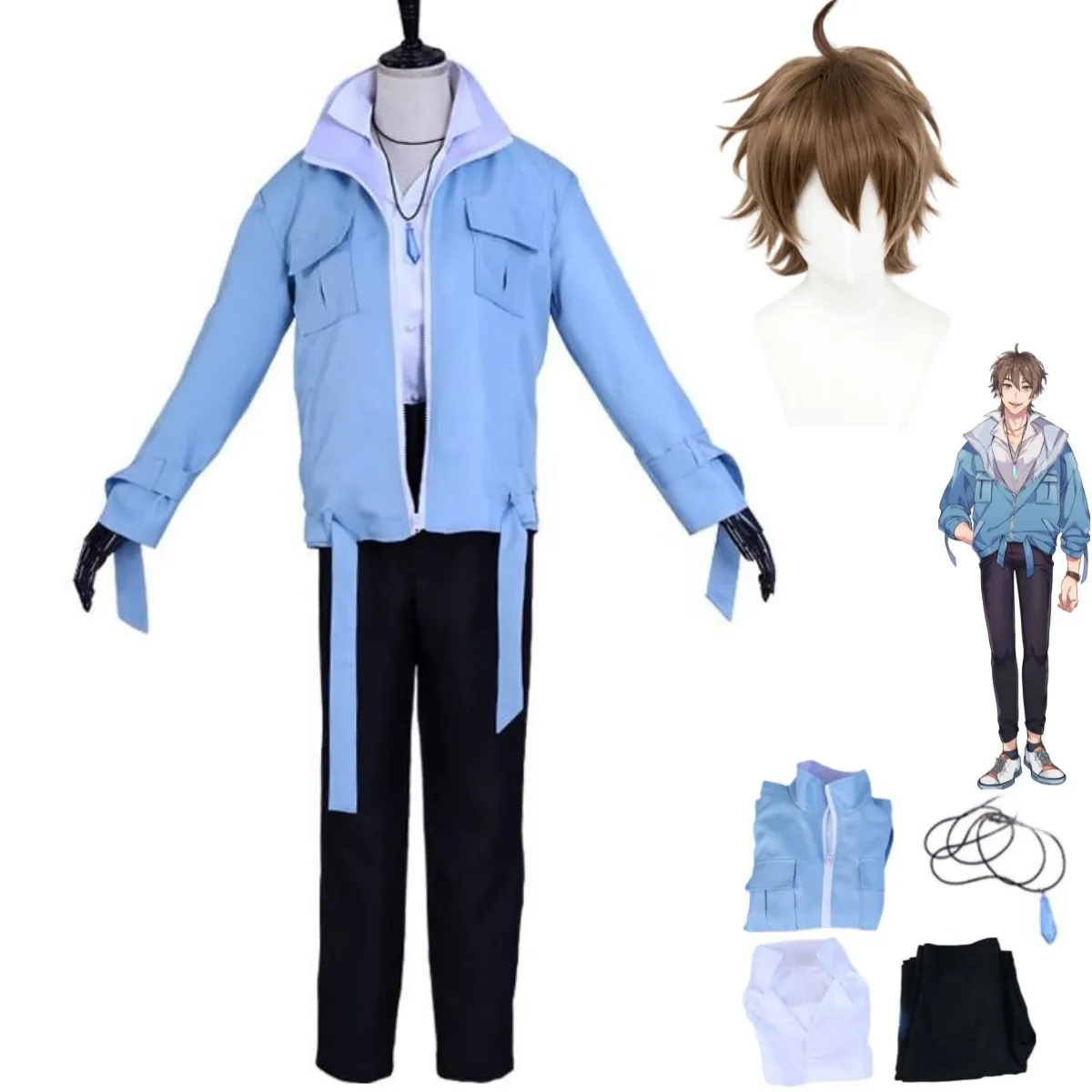 Anime Game Nu: Carnival Eiden Cosplay Costume Wig Daily Blue Coat Uniform Shoes Adult Man Woman Leisure Halloween Suit
Anime Game Nu: Carnival Eiden Cosplay Costume Wig Daily Blue Coat Uniform Shoes Adult Man Woman Leisure Halloween Suit