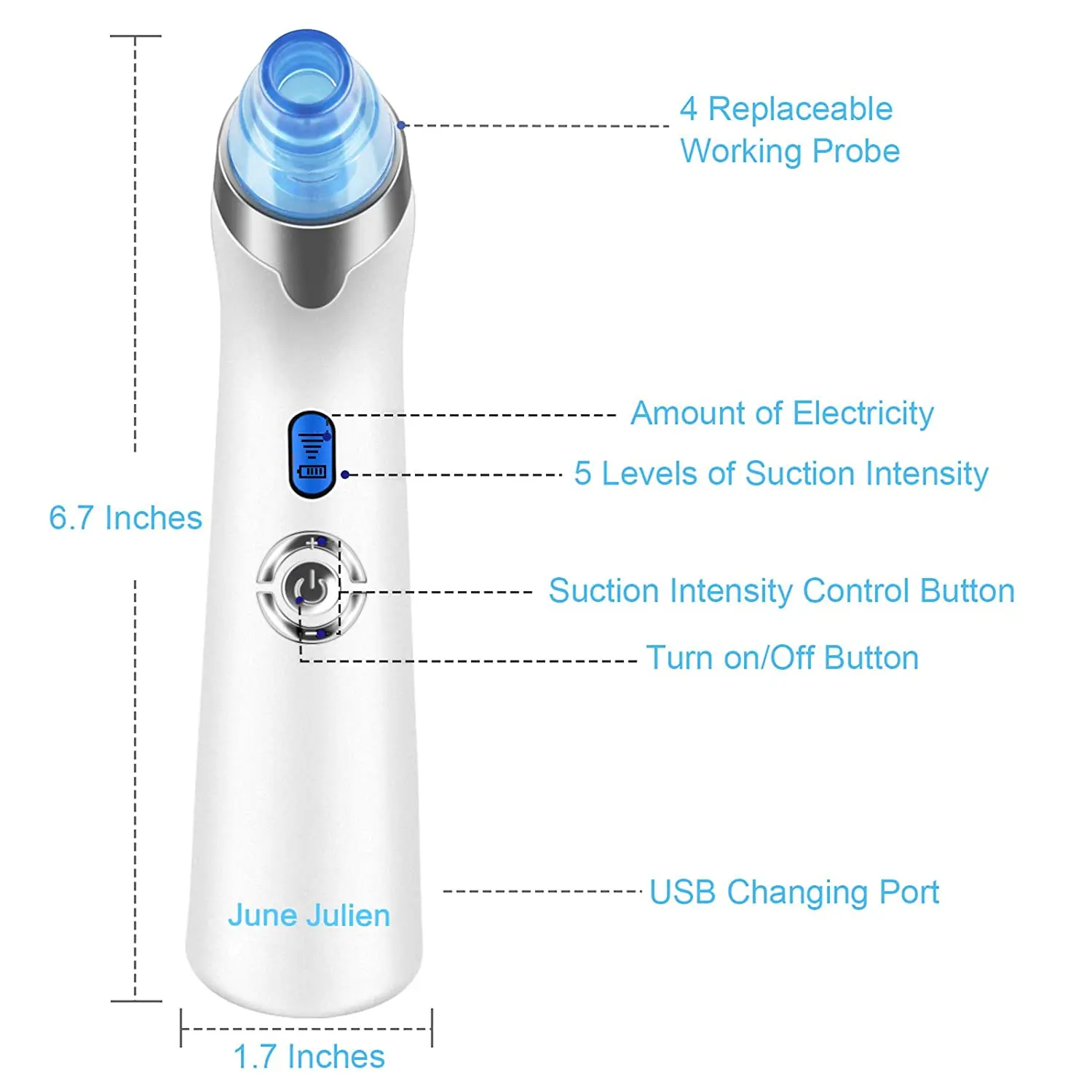 Automatic Blackhead Removal Acne Oil Facial Nose Cleaner Pore Acne Cleaner Pore Cleaner Blackhead Instrument Blackhead Remover
Automatic Blackhead Removal Acne Oil Facial Nose Cleaner Pore Acne Cleaner Pore Cleaner Blackhead Instrument Blackhead Remover