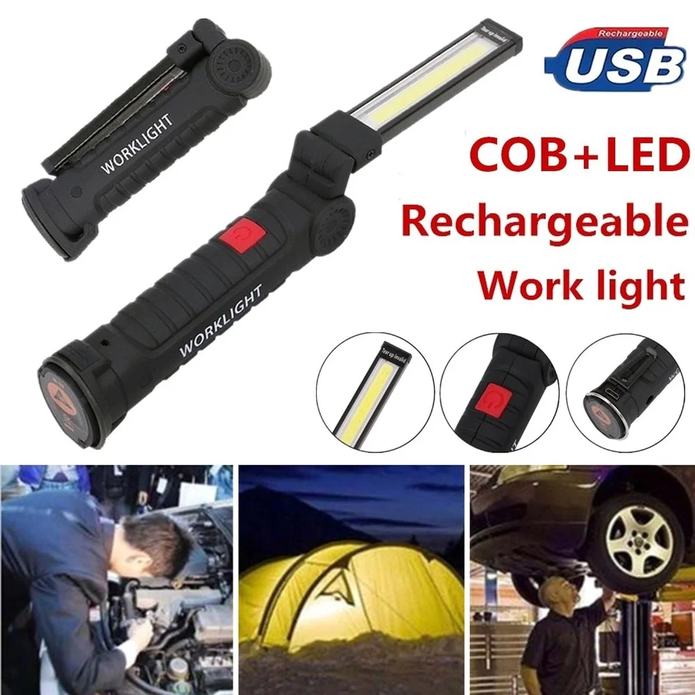 Портативный светодиодный фонарик с USB-зарядкой, 5 режимов, магнитный фонарь для ремонта автомобиля, освещение для кемпинга
Портативный светодиодный фонарик с USB-зарядкой, 5 режимов, магнитный фонарь для ремонта автомобиля, освещение для кемпинга