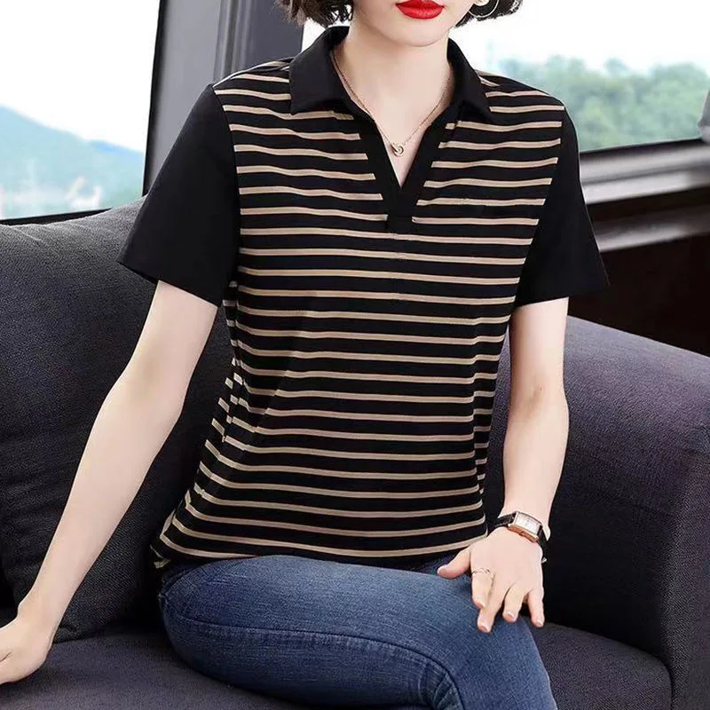 2022 New Summer T Shirt Woman Short Sleeve T-shirt Woman Korean Style Shirt Turn-down Collar Women Shirts
2022 New Summer T Shirt Woman Short Sleeve T-shirt Woman Korean Style Shirt Turn-down Collar Women Shirts