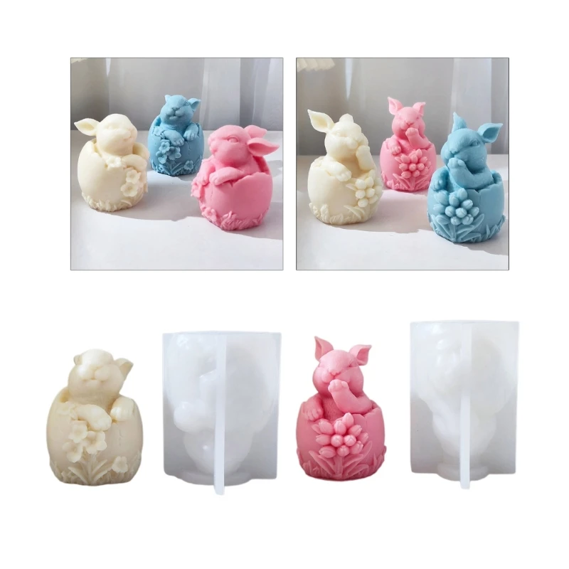 Пасхальное яйцо кролик украшение силиконовая форма эпоксидная смола DIY украшения для изготовления мыла расплавленная глина украшения для дома
