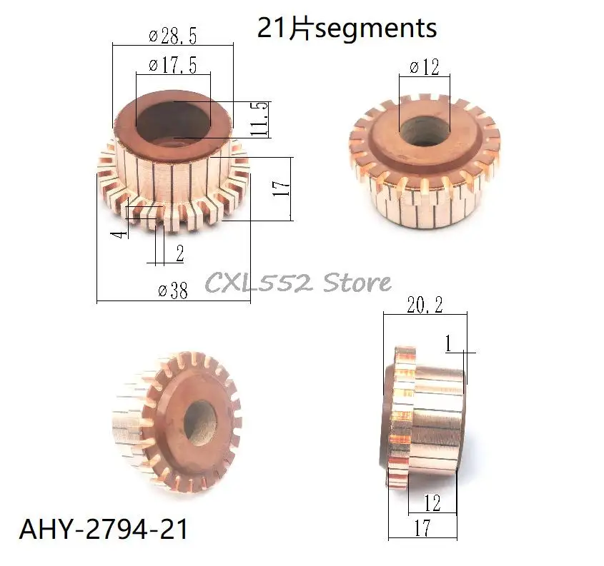 5 шт. 12x17 (20,2) x мм 21P, резьбовые медные стержни, коллектор электродвигателя
5 шт. 12x17 (20,2) x мм 21P, резьбовые медные стержни, коллектор электродвигателя