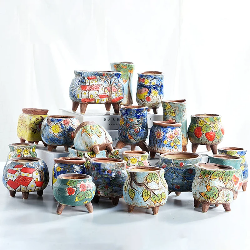 Fairy Garden Pot Hand-painted Succulent Plant Pot Korean Desktop Decoration Green Plant Bonsai Pot Antique Ceramic Bonsai Pot
Fairy Garden Pot Hand-painted Succulent Plant Pot Korean Desktop Decoration Green Plant Bonsai Pot Antique Ceramic Bonsai Pot