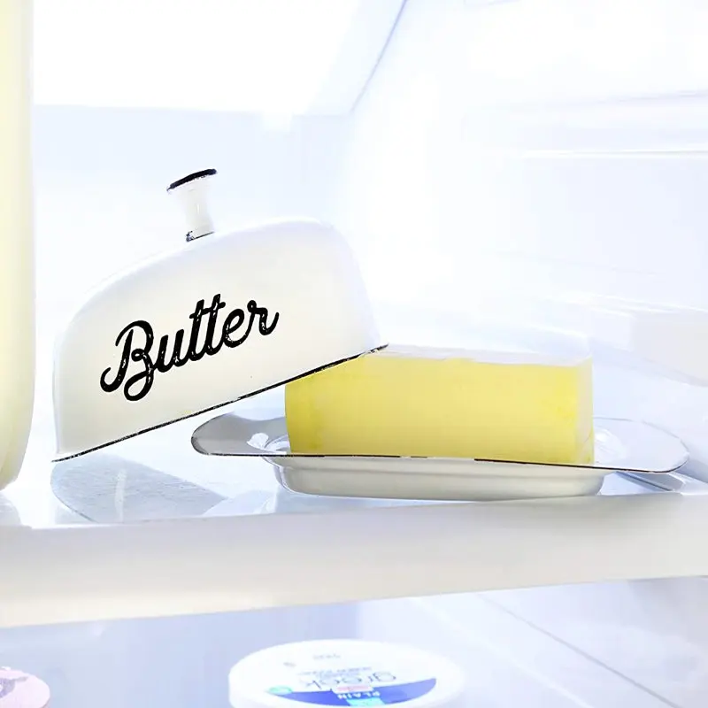 Vintage-Inspired White Enamelware Farmhouse Butter Dish with Cover,Rustic Decorative Serving Dish for the Table.
Vintage-Inspired White Enamelware Farmhouse Butter Dish with Cover,Rustic Decorative Serving Dish for the Table.