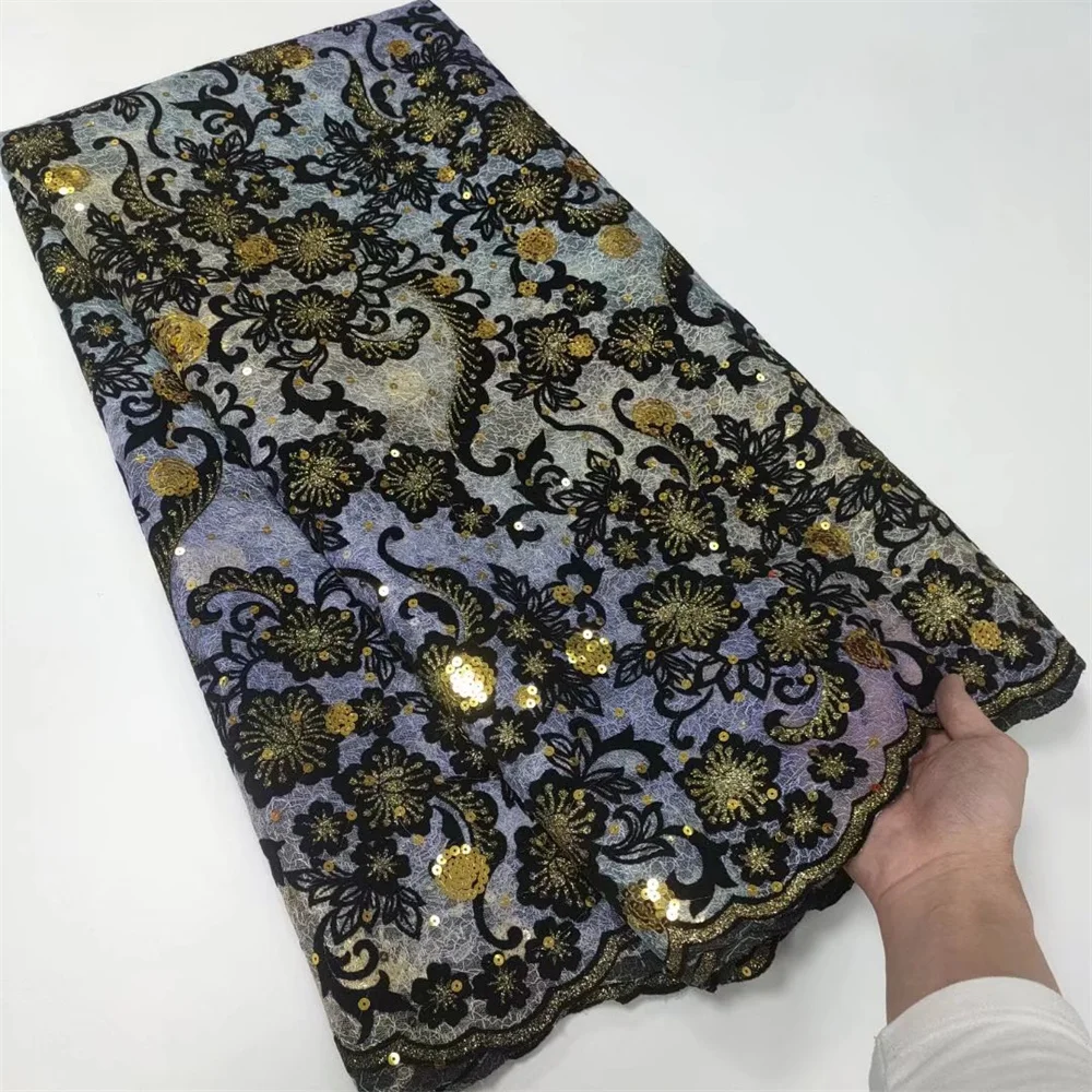 African Lace Fabric 2022 High Quality Lace French Lace Fabric With Sequins Nigerian Lace Fabrics For Wedding Sewing t74-11
African Lace Fabric 2022 High Quality Lace French Lace Fabric With Sequins Nigerian Lace Fabrics For Wedding Sewing t74-11
