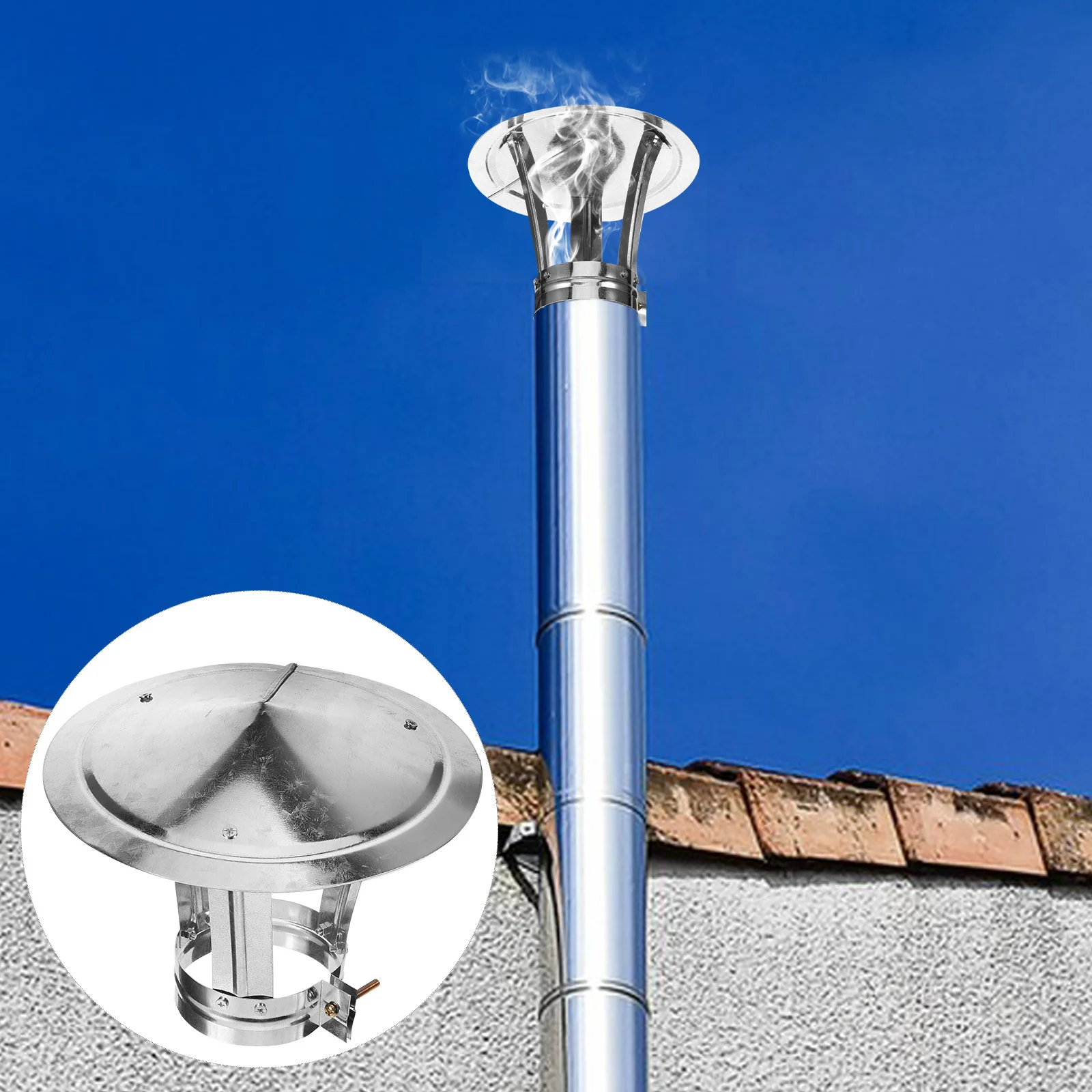 Chimney Flashing Cap Exhaust Pipe Cover Accessory Roof Vent Rain Smoke Tube Rainproof Flue Cowl Iron Metal Protector
Chimney Flashing Cap Exhaust Pipe Cover Accessory Roof Vent Rain Smoke Tube Rainproof Flue Cowl Iron Metal Protector