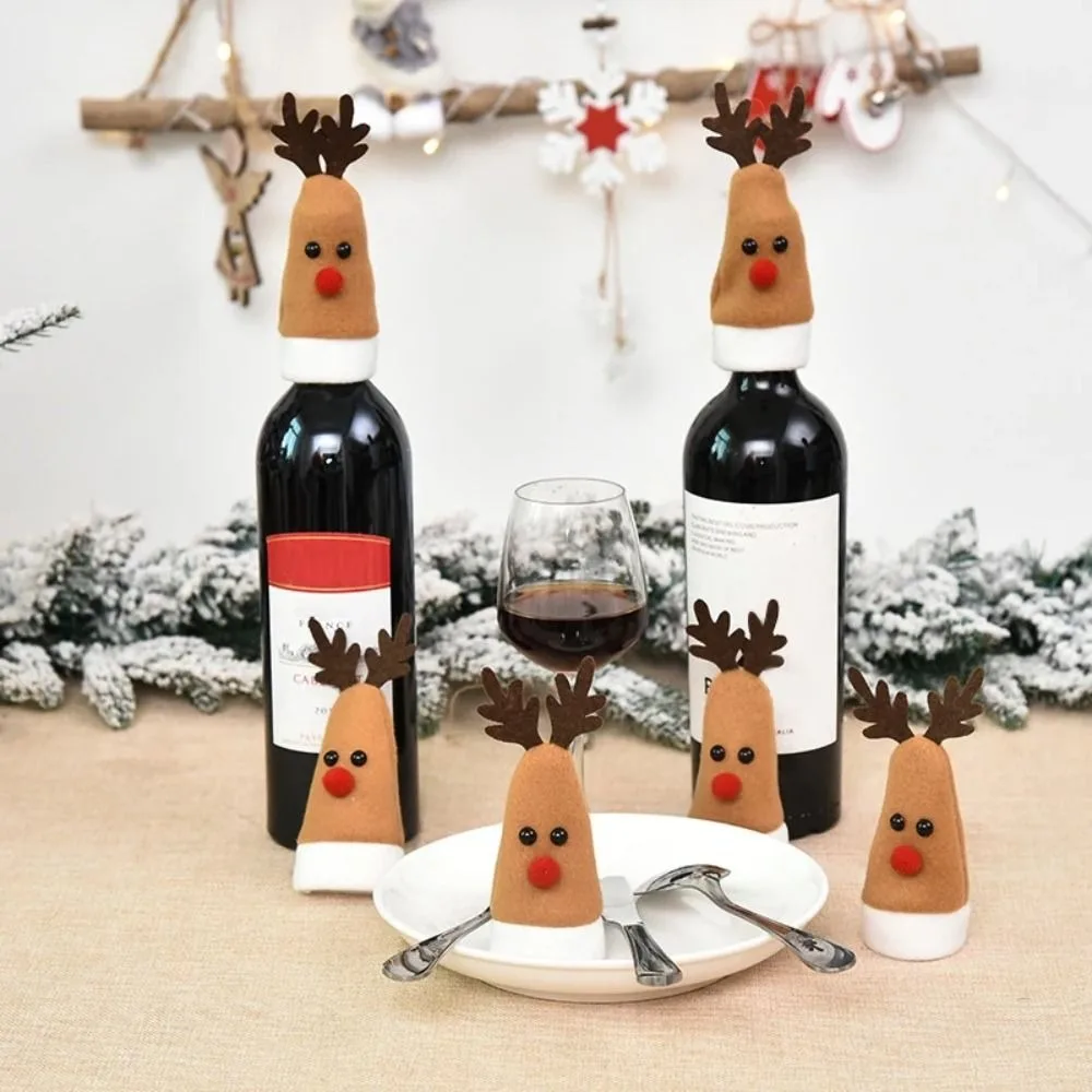 10PCS Gift Wine Bottle Hat Creative Elk Bottle Ornament Bottle Cap Fork Knife Cutlery Wine Bottle Cover Christmas Decoration
10PCS Gift Wine Bottle Hat Creative Elk Bottle Ornament Bottle Cap Fork Knife Cutlery Wine Bottle Cover Christmas Decoration