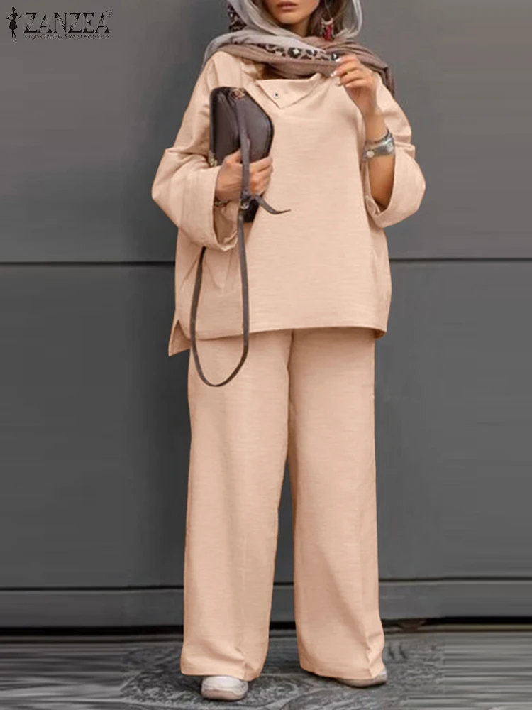 Autumn Work Outfits 2Pcs ZANZEA Turkish Causal Blouse Set Women Muslim Fashion Matching Sets Solid Loose Pants Isamic Clothing
Autumn Work Outfits 2Pcs ZANZEA Turkish Causal Blouse Set Women Muslim Fashion Matching Sets Solid Loose Pants Isamic Clothing