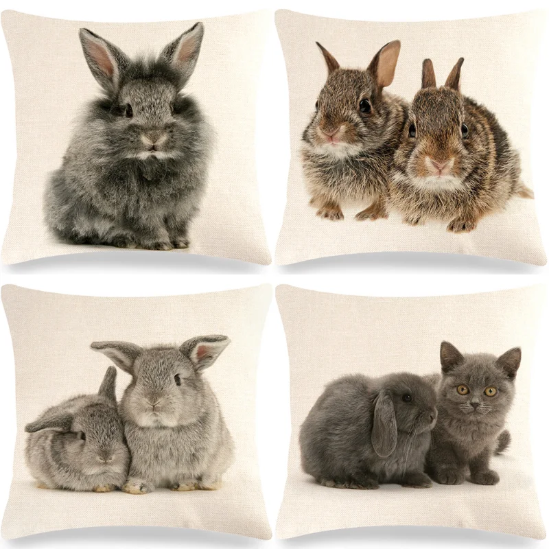 Rabbit Hare Cat Print Pillow Cover Square Linen Pillowcases Easter Decorations Bunny Cushion Cover Home Decor Throw Pillow Case
Rabbit Hare Cat Print Pillow Cover Square Linen Pillowcases Easter Decorations Bunny Cushion Cover Home Decor Throw Pillow Case
