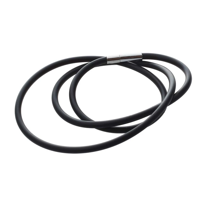 19.75 Inch 3Mm Fashion Rubber Cord Necklace With Stainless Steel Closure - Black & 18 Inch
19.75 Inch 3Mm Fashion Rubber Cord Necklace With Stainless Steel Closure - Black & 18 Inch