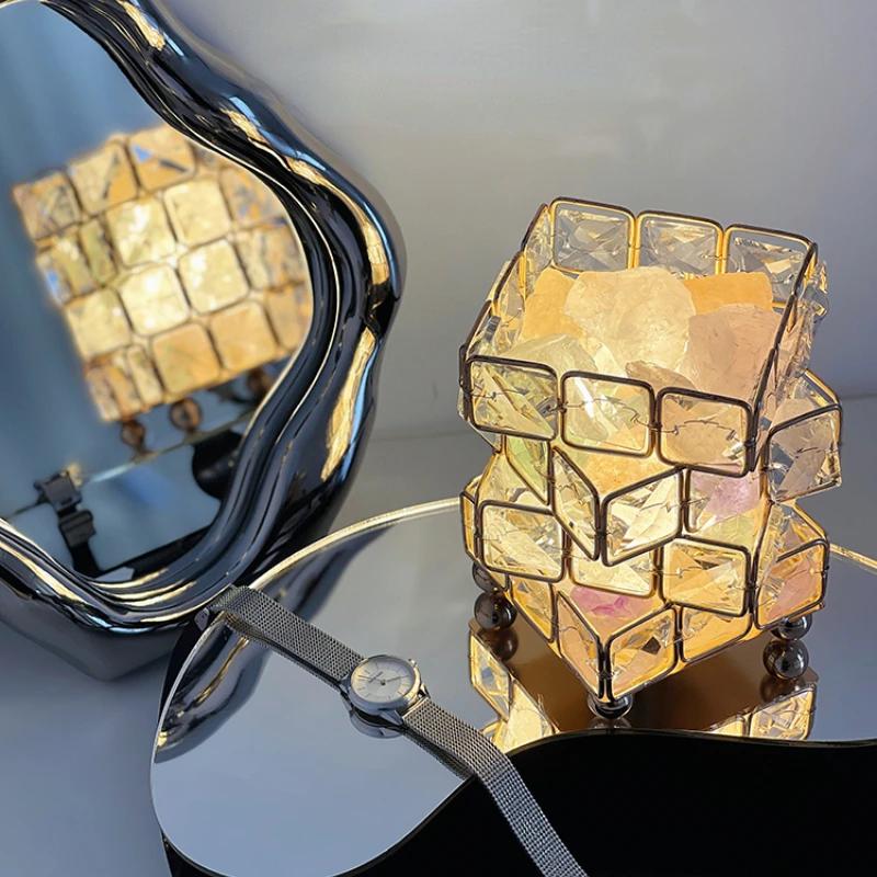 Rubik's Cube Crystal Ambience Light Creative Small Night Lamp Bedroom Himalayan Salt Lamps Girl Ins Decorative Table Lamp
Rubik's Cube Crystal Ambience Light Creative Small Night Lamp Bedroom Himalayan Salt Lamps Girl Ins Decorative Table Lamp