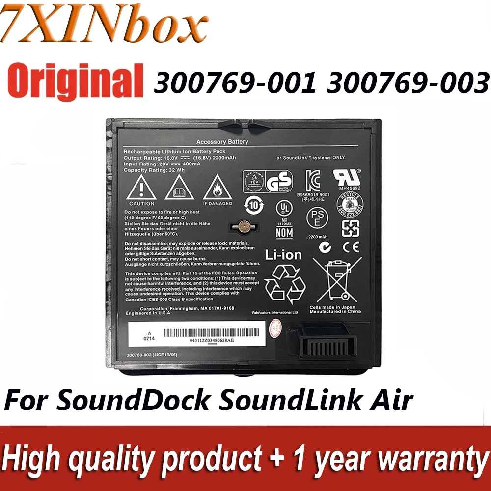 7XINbox 16.8V 2200mAh 300769-003 300769-001 Original Battery Replacement For BOSE SoundDock SoundLink Air Mini I Bluetooth 32Wh
7XINbox 16.8V 2200mAh 300769-003 300769-001 Original Battery Replacement For BOSE SoundDock SoundLink Air Mini I Bluetooth 32Wh
