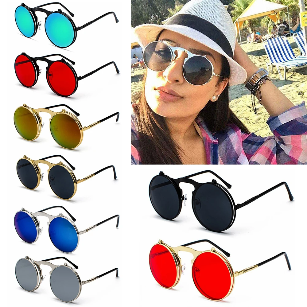 Summer UV Protection Circle Glasses Men and Women Eyewear Flip-Up Sunglasses Round Sunglasses Steampunk Sunglasses
Summer UV Protection Circle Glasses Men and Women Eyewear Flip-Up Sunglasses Round Sunglasses Steampunk Sunglasses