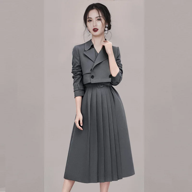 2023 Spring and Autumn New Fashion and Elegant Small Group Short Suit Coat High Waist Pleated Mid length Dress Two Piece Set for
2023 Spring and Autumn New Fashion and Elegant Small Group Short Suit Coat High Waist Pleated Mid length Dress Two Piece Set for
