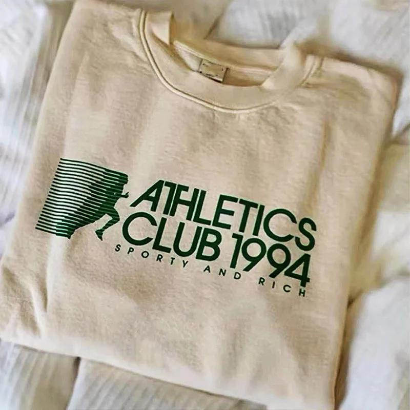 Summer Vintage Style Athletics Club 1994 Letters Printing Khaki T shirts Women Short Sleeve Loose Cotton Casual Aesthetic Tees
Summer Vintage Style Athletics Club 1994 Letters Printing Khaki T shirts Women Short Sleeve Loose Cotton Casual Aesthetic Tees