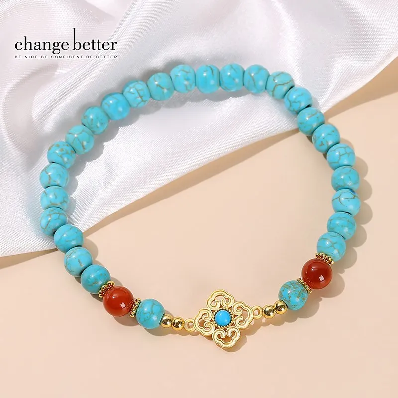 Change Better Natural Blue Turquoise Antique Square Wishful Design Bracelets Women Vintage 6mm Bead Charm Stretch Wrist Gift
Change Better Natural Blue Turquoise Antique Square Wishful Design Bracelets Women Vintage 6mm Bead Charm Stretch Wrist Gift