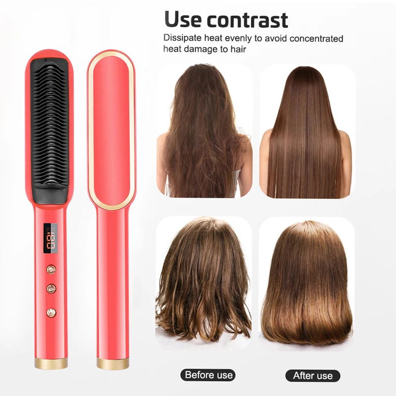 Hair Straightener Brush – Hair Straightening Iron with Built-in Comb, 20s Fast Heating & Anti-Scald, Professional Salon at Home 
Hair Straightener Brush – Hair Straightening Iron with Built-in Comb, 20s Fast Heating & Anti-Scald, Professional Salon at Home