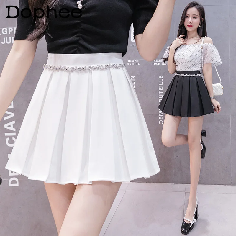 Preppy Style Hot Drilling High Waist Pleated Skirt Women Slimming Hip A- Line Mini Skirt 2022 Summer New Short Suit Faldas Mujer
Preppy Style Hot Drilling High Waist Pleated Skirt Women Slimming Hip A- Line Mini Skirt 2022 Summer New Short Suit Faldas Mujer