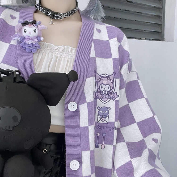 Кардиган Kuromi вышивка Jk свитер аниме мультфильм Мелодия Hello Kitty девочка V-образный вырез Вязаная одежда мягкое пальто универсальные Топы Курт...
Кардиган Kuromi вышивка Jk свитер аниме мультфильм Мелодия Hello Kitty девочка V-образный вырез Вязаная одежда мягкое пальто универсальные Топы Курт...