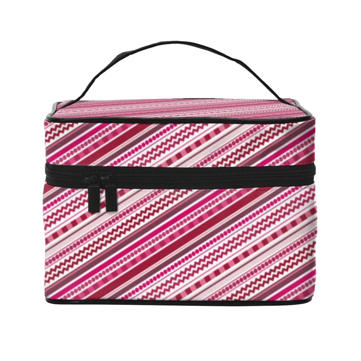 Pink Dots And Stripes Cosmetic Bags Funky Shades For Girl Storage Organizers with Handle Large Capacity Bathroom Makeup Bag
Pink Dots And Stripes Cosmetic Bags Funky Shades For Girl Storage Organizers with Handle Large Capacity Bathroom Makeup Bag