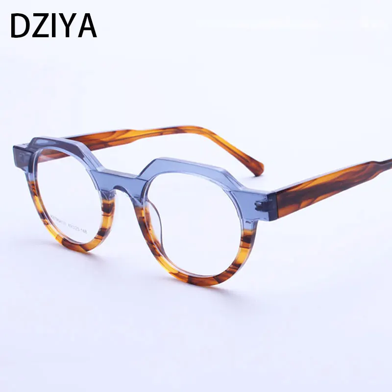 

Vintage High Quality Acetate Optical Glasses Frame Men Ladies Two Tone Splicing Fashion Glasses 60189