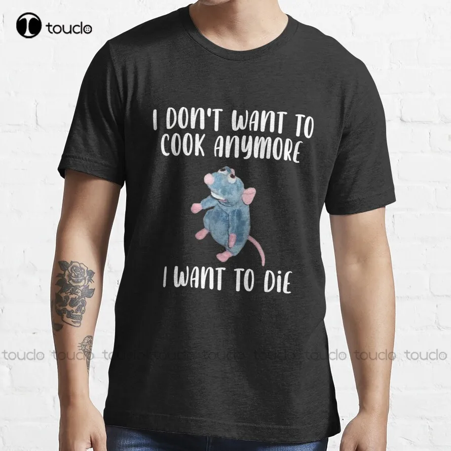 

Я больше не хочу готовить, я хочу умереть, забавная трендовая футболка с надписью, белые футболки для мужчин, сделай свой дизайн, стиль унисекс
