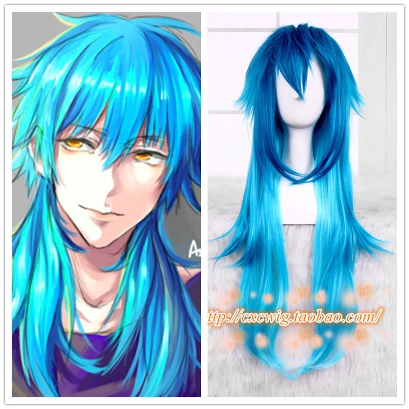 

Japan Game Dramatical Murder Cosplay Seragaki Aoba Wig DMMD Seragaki Aoba Role Play Blue Gradient Hair Wig Costumes Accessories