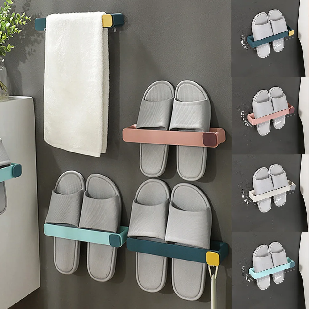 Hole-free Shoe Rack Bathroom Slipper Non-Punched Wall-Mounted Shoe Hook Toilet Storage Wall Rack Useful Space-saving Shose Rack
Hole-free Shoe Rack Bathroom Slipper Non-Punched Wall-Mounted Shoe Hook Toilet Storage Wall Rack Useful Space-saving Shose Rack
