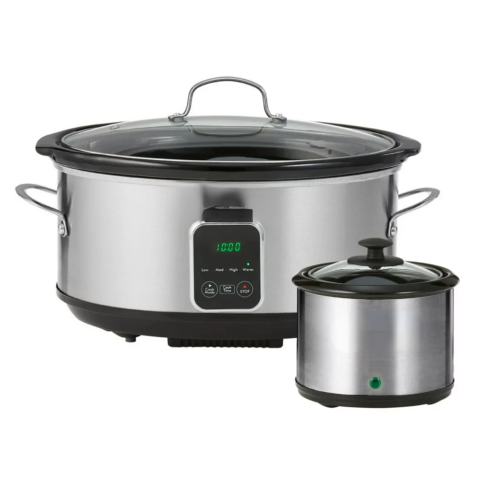 

7 (6.6L) Slow Cooker and Dipper, Black Silver