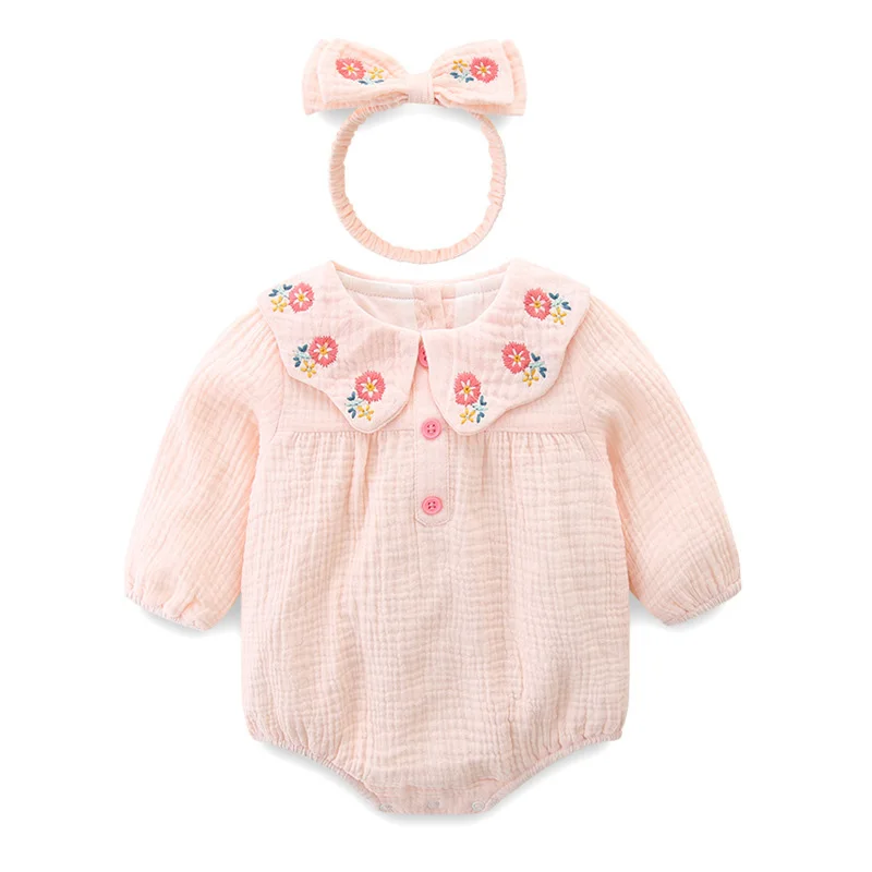 Autumn Infant Baby Girls Bodysuits+Hair band Long Sleeved Cotton Flower Embroidery Toddler Baby Girl Jumpsuit Baby Girl Clothing
Autumn Infant Baby Girls Bodysuits+Hair band Long Sleeved Cotton Flower Embroidery Toddler Baby Girl Jumpsuit Baby Girl Clothing