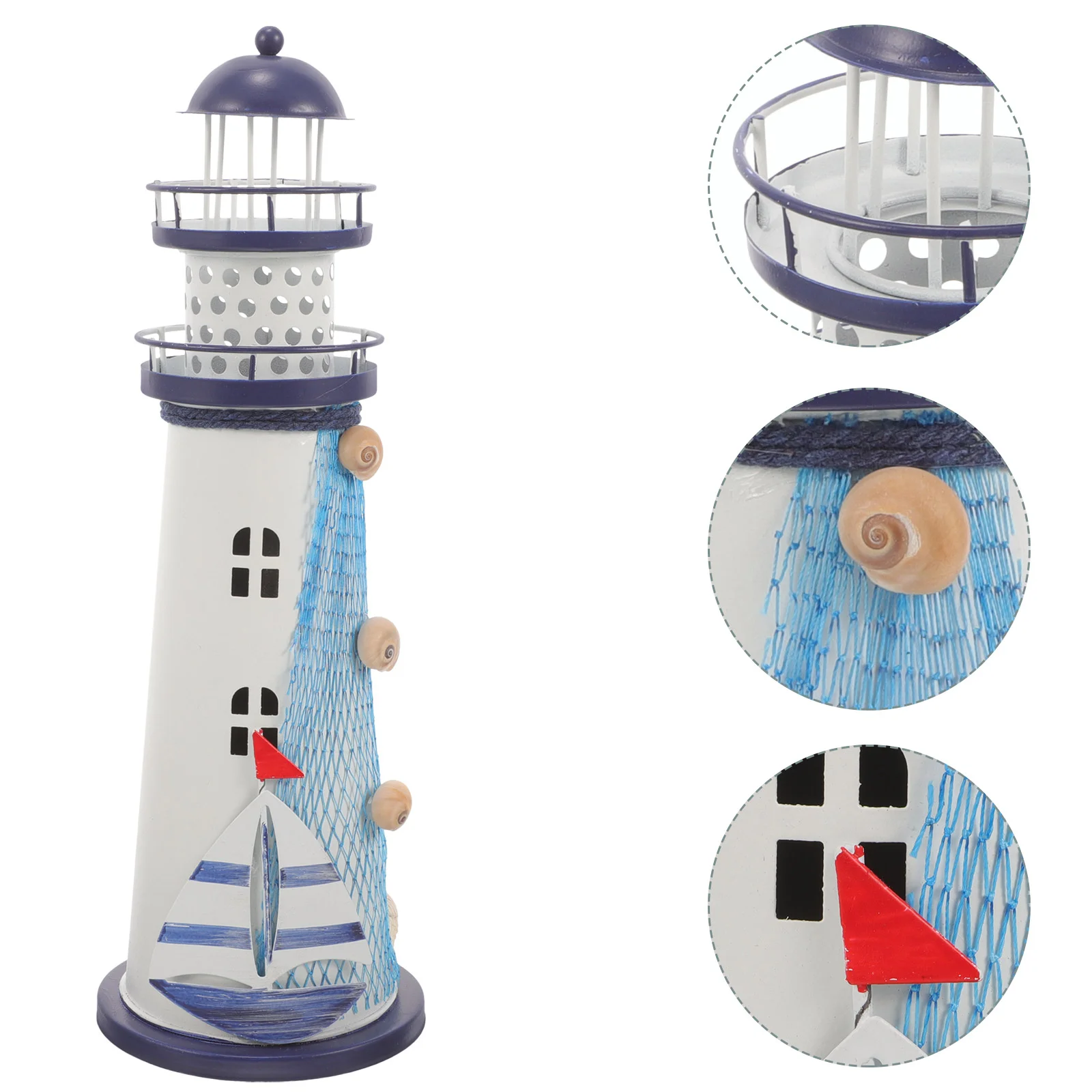 

Christmas Decorations Mediterranean Light House for Home Iron Boat Tall Lighthouse Nautical Desk Accessories Party Seaside