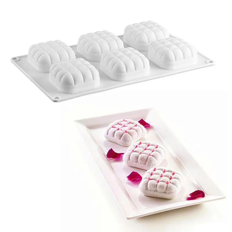 6 Cavity Square Pillow-shaped Silicone Cake Mold for Chocolate Mousse Mufffin Baking Pan Mould Dessert Bakeware Decorating Tools
6 Cavity Square Pillow-shaped Silicone Cake Mold for Chocolate Mousse Mufffin Baking Pan Mould Dessert Bakeware Decorating Tools