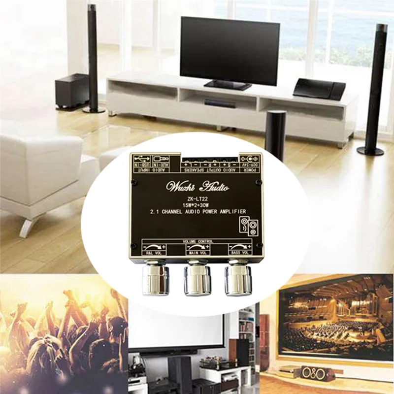 ZK-LT22 Bluetooth Audio Amplifier Board 2.1Channel 15W+15W+30W Subwoofer Digital Audio Power Amplifier Module
ZK-LT22 Bluetooth Audio Amplifier Board 2.1Channel 15W+15W+30W Subwoofer Digital Audio Power Amplifier Module