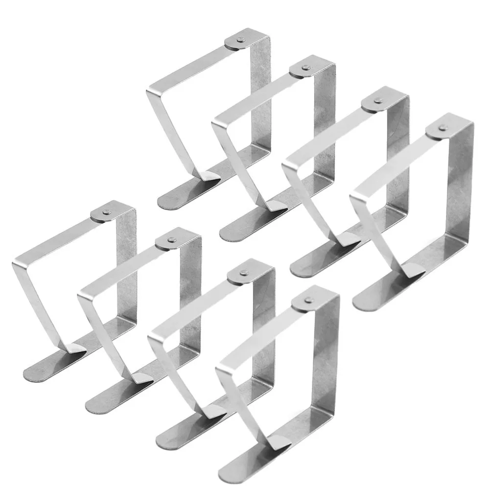 8pcs Stainless Steel Anti-Slip Tablecloth Clamps Table Cover Securing Holder Household Promenade Table Cloth Cover Fix Clips
8pcs Stainless Steel Anti-Slip Tablecloth Clamps Table Cover Securing Holder Household Promenade Table Cloth Cover Fix Clips