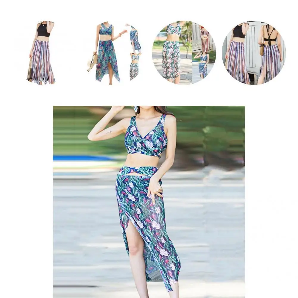 Floral Print 3 Pcs/Set Trendy Long Skirt Summer Bikini Skirt Colorful Bathing Suit Short Sleeve for Beach
Floral Print 3 Pcs/Set Trendy Long Skirt Summer Bikini Skirt Colorful Bathing Suit Short Sleeve for Beach