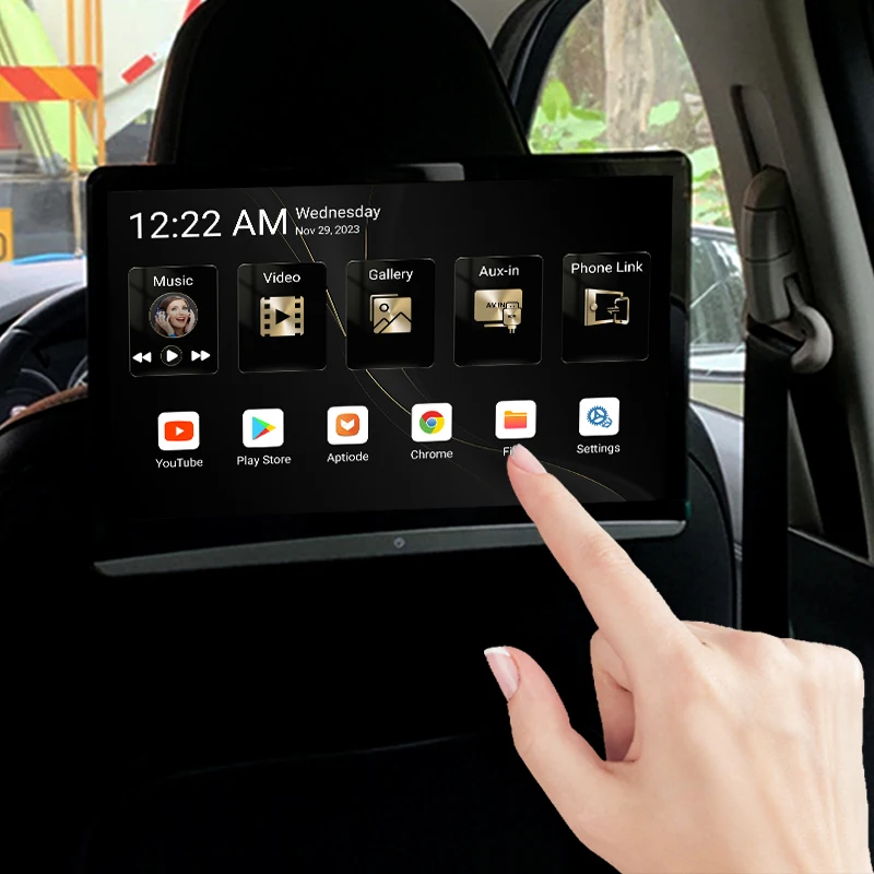 

Android Headrest TV 8K Car Monitor IPS Tablet Touch Screen Multimedia Video Player FM/Bluetooth/Mirror Link/Miracast/HDMI In Out