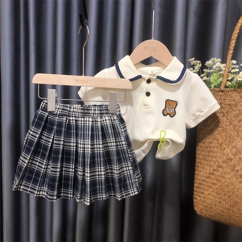 Girls' College Style Suit New Summer Polo Shirt+skirt Suit Baby Girl Outfit Set Girl Clothes Ropa De Niña
Girls' College Style Suit New Summer Polo Shirt+skirt Suit Baby Girl Outfit Set Girl Clothes Ropa De Niña