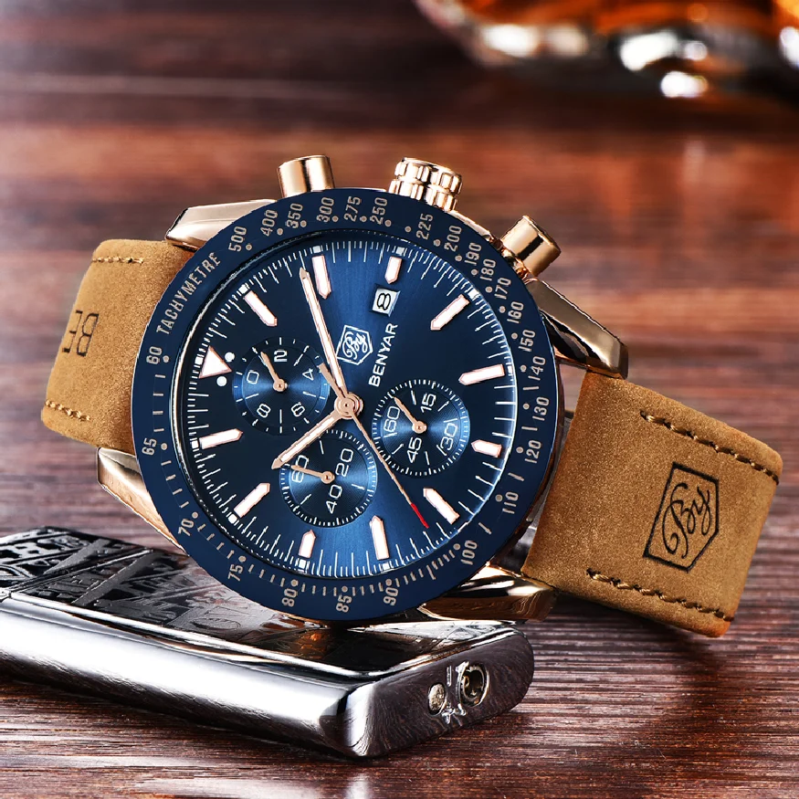 BENYAR Luxury Men WatchesTop Bran Men WristWatches Leather Quartz Watch Sports Waterproof 30M Male Clock Relogio Masculino
BENYAR Luxury Men WatchesTop Bran Men WristWatches Leather Quartz Watch Sports Waterproof 30M Male Clock Relogio Masculino