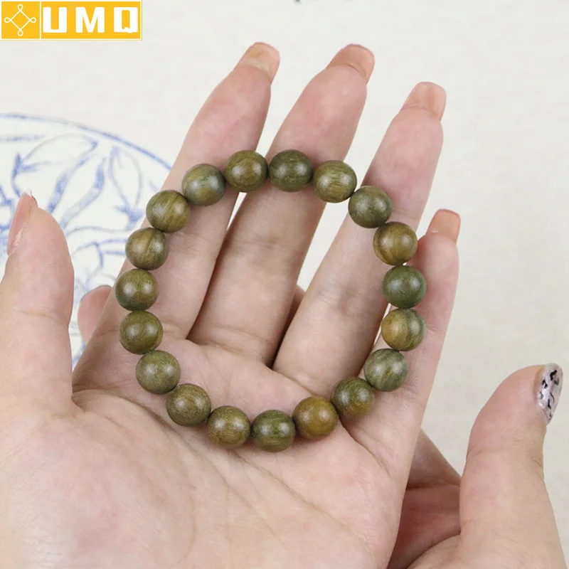 Green Sandalwood Buddha Beads Bracelet Natural Wooden Beaded Root with Amulets Bracelets Handmade Jewelry Mala Men Women Gift 
Green Sandalwood Buddha Beads Bracelet Natural Wooden Beaded Root with Amulets Bracelets Handmade Jewelry Mala Men Women Gift
