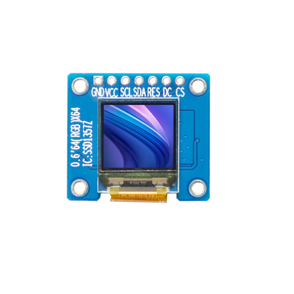 Taidacent Colorful 0.6 64x64 OLED Micro OLED Display Module 0.6 Inch Amoled Colour Display SSD1357 SPI 
Taidacent Colorful 0.6 64x64 OLED Micro OLED Display Module 0.6 Inch Amoled Colour Display SSD1357 SPI