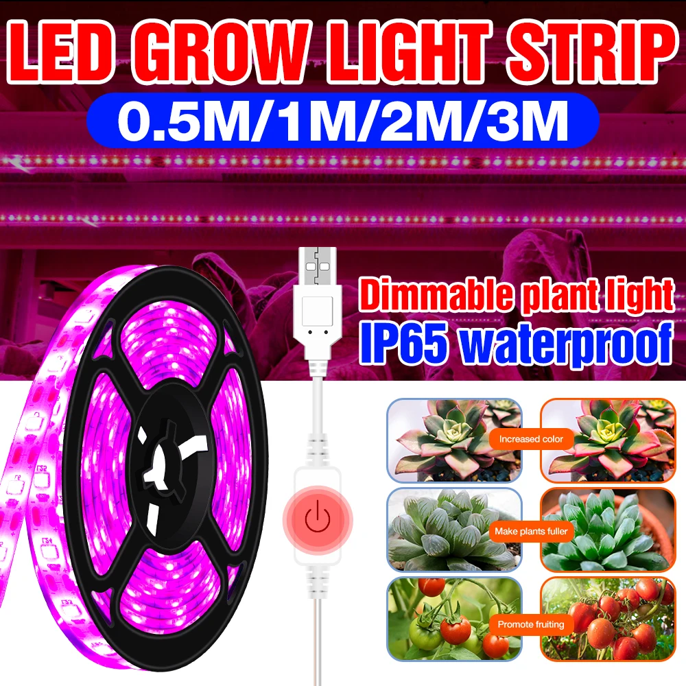 DC 5V USB LED Grow Light Strip Full Spectrum Phytolamp UV Plant Lamp For Indoor Seedling Flower Vegetable Growbox LED Phyto Lamp
DC 5V USB LED Grow Light Strip Full Spectrum Phytolamp UV Plant Lamp For Indoor Seedling Flower Vegetable Growbox LED Phyto Lamp